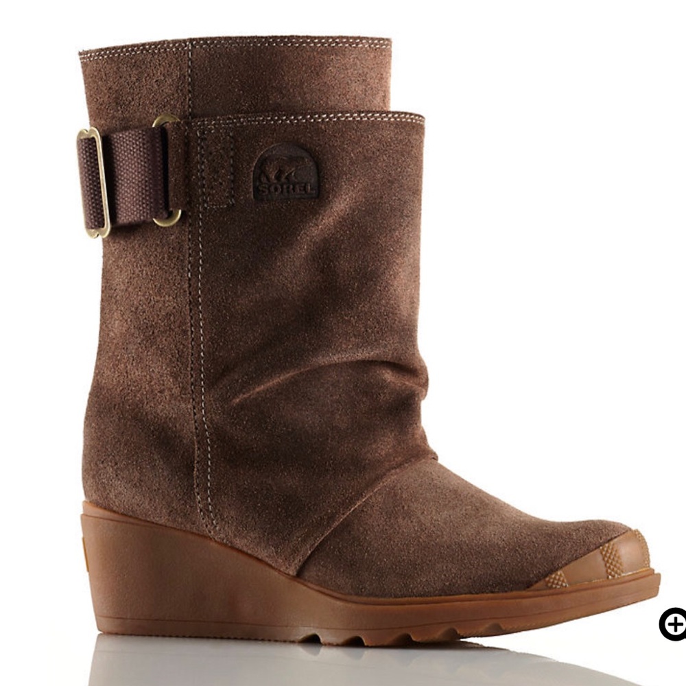 SOREL Toronto Brown Suede Wedge Boots Waterproof 8